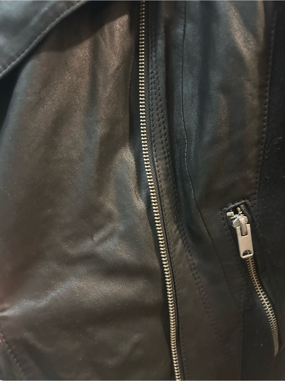 Marc New York Black Leather Asymmetrical Moto Jacket - Picture 3 of 3
